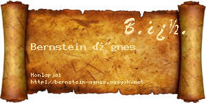 Bernstein Ágnes névjegykártya